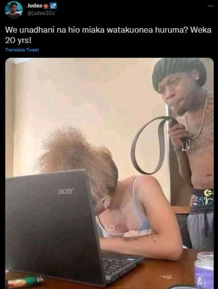 Judas judas3oc we unadhani na hio miaka watakuonea huruma? weka 20 yrs! trsnalat