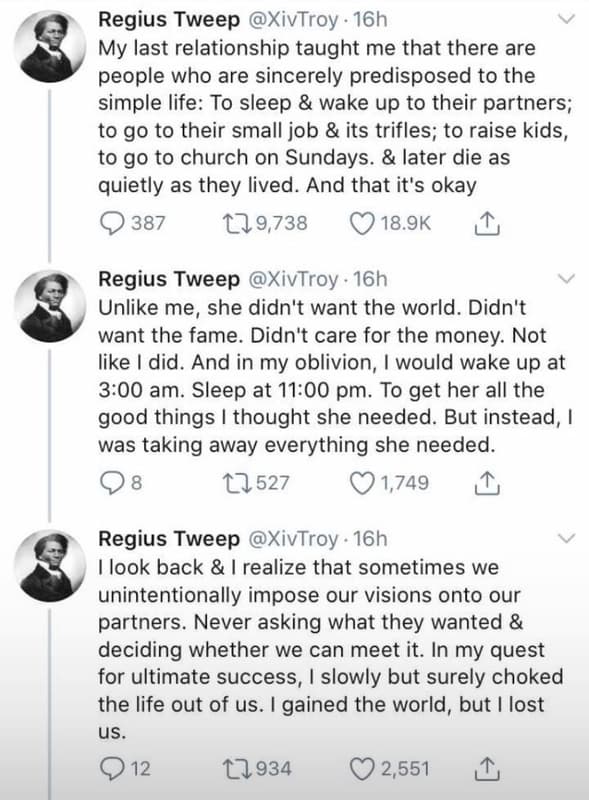 Regius tweep xivtroy 16h my last relationship taught me that there are people wh