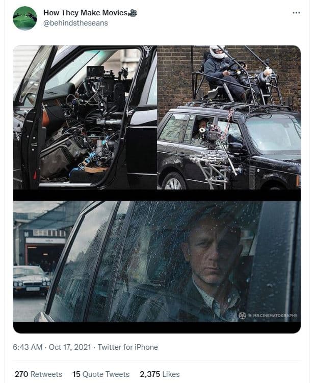 How they make movies 8 behindstheseans hrcinedftoooec 643 am . oct 17, twitter f