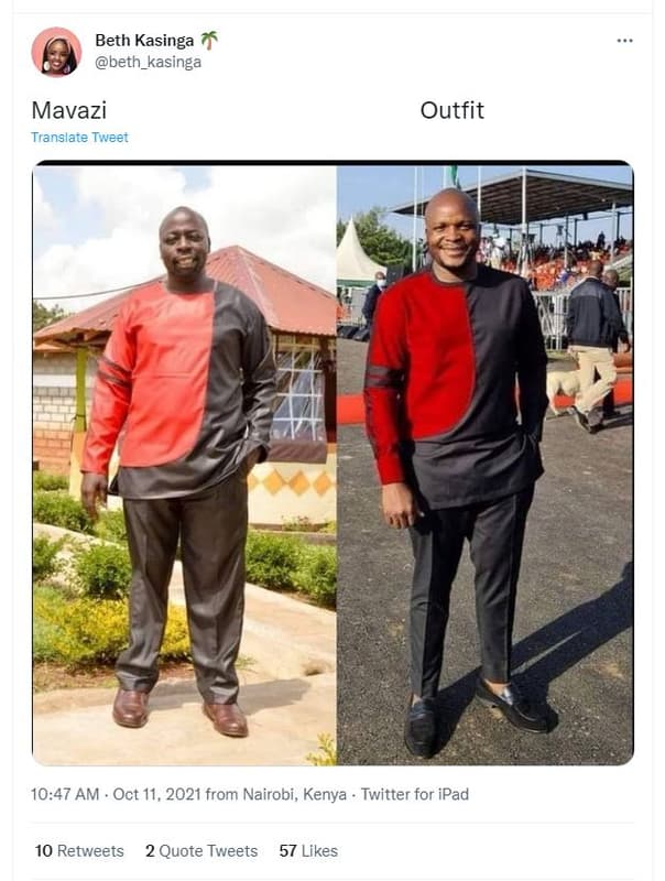 Beth kasinga beth_kasinga mavazi translate tweet outfit 1047 am oct 11, from nai