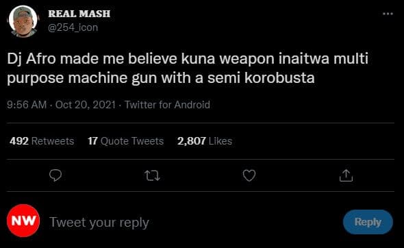 Real mash 254_icon dj afro made me believe kuna weapon inaitwa multi purpose mac