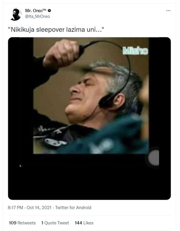 Mr. orzotm its_mroreo nikikuja sleepover lazima uni misho 817 pm oct 14, twitter
