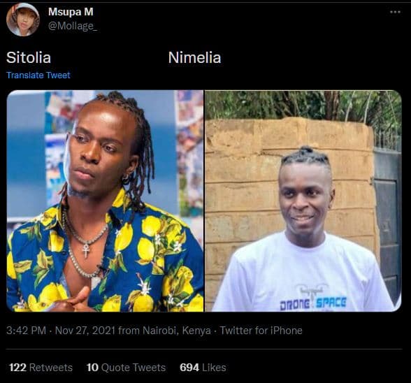 Msupa m mollage_ sitolia translate tweet nimelia oonc space 3.42 pm nov 27, from