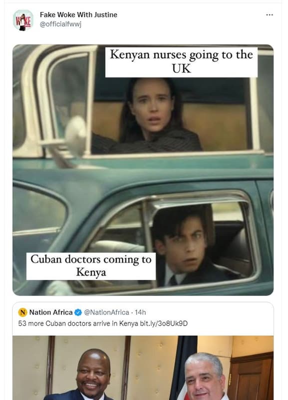 Fake woke with justine officialfwwj kenyan nurses going to the uk cuban doctors