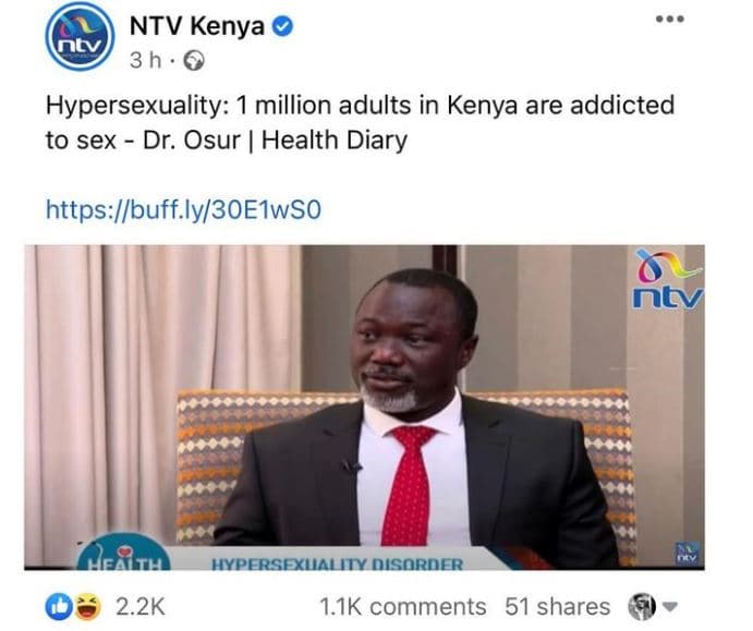 Ntv kenya no 3 h hypersexuality million adults in kenya are addicted to sex dr.