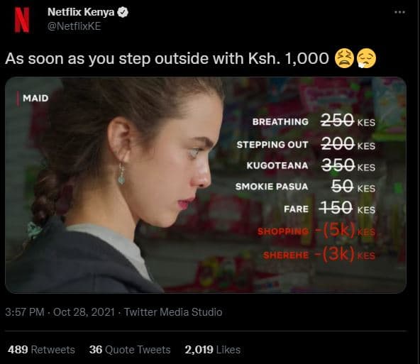 Netflix kenya n netflixke as soon as you step outside with ksh. 1,000 maid breat