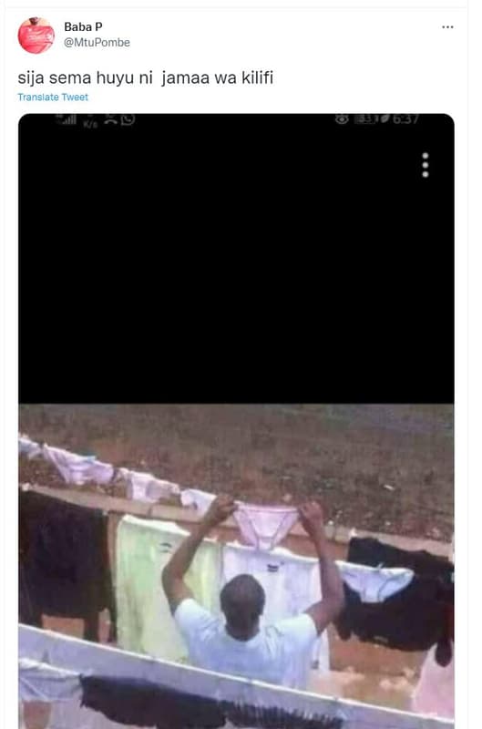 Baba p mtupombe sija sema huyu ni jamaa wa kilifi translate tweet