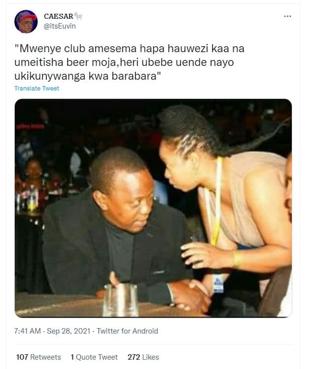 Caesar itseuvin mwenye club amesema hapa hauwezi kaa na umeitisha beer moja,heri