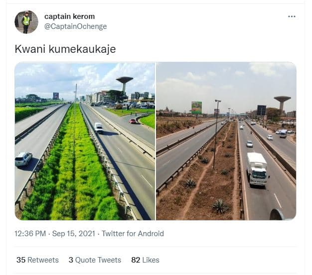 Captain kerom captainochenge kwani kumekaukaje 12.36 pm sep 15, twitter for andr