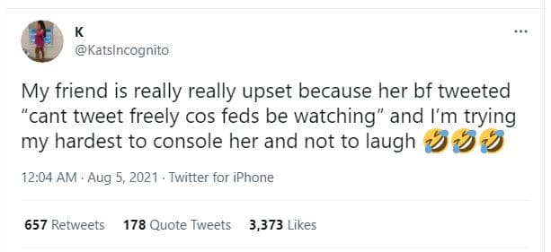 Katslncognito my friend is really really upset because her bf tweeted cant tweet