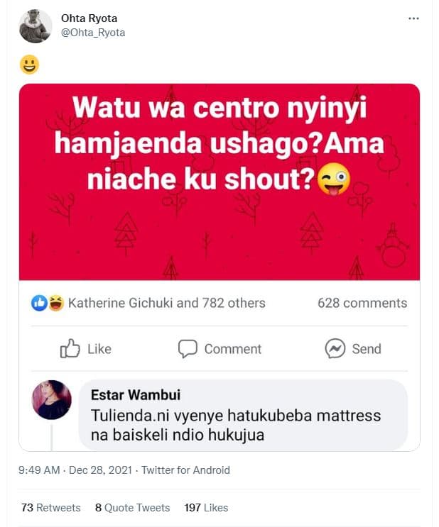 Ohta ryota ohta_ryota watu wa centro nyinyi hamjaenda ushago?ama niache ku shout