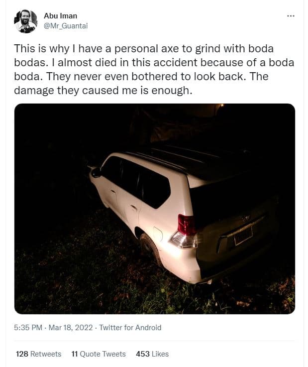 Abu iman mr_guantai this is why have a personal axe to grind with boda bodas. al