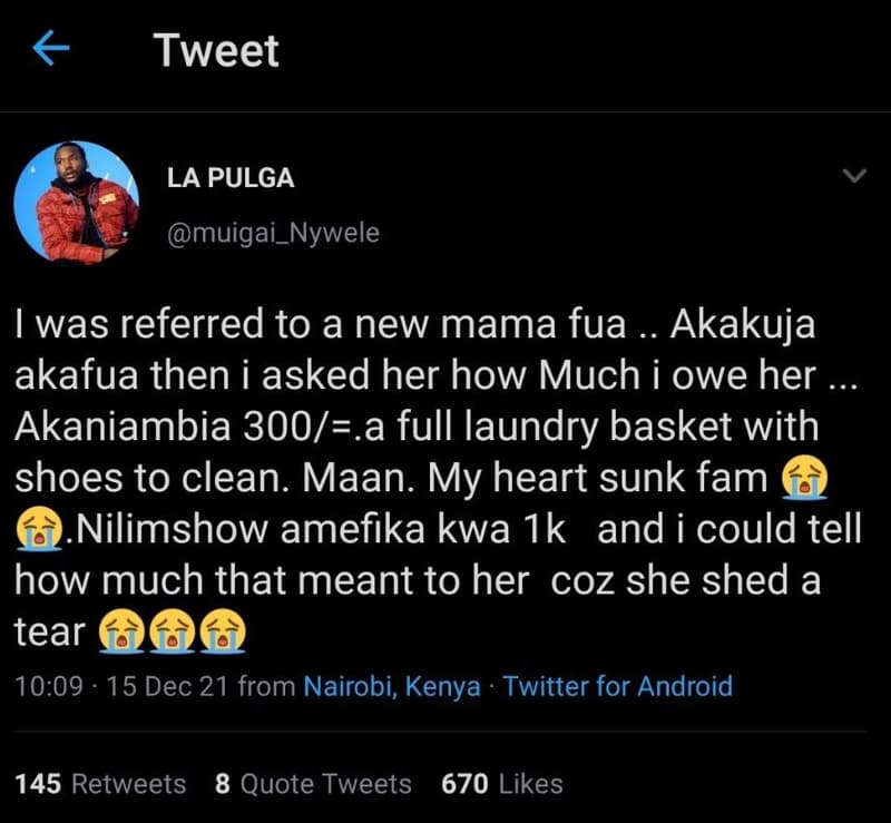 Tweet la pulga muigai_nywele was referred to a new mama fua akakuja akafua then