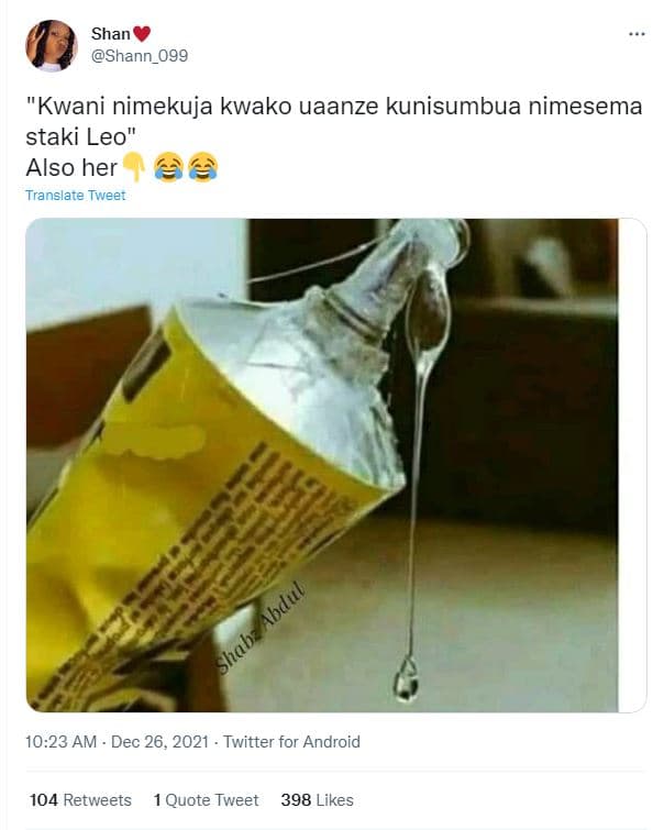 Shan shann_099 kwani nimekuja kwako uaanze kunisumbua nimesema staki leo also he