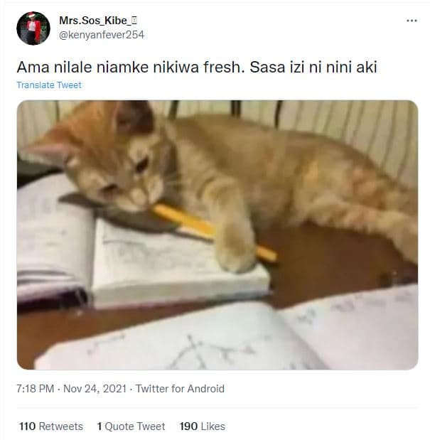 Mrs.sos_kibe_ kenyanfever254 ama nilale niamke nikiwa fresh. sasa izi ni nini ak