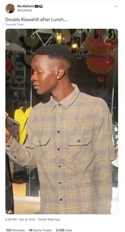 Wa matshirt beybiboy double kiswahili after lunch. tansate mveet 2.28 pm dec 8,