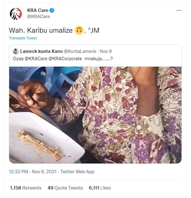 Kra care kracare wah. karibu umalize translate tweet jm lameck kunta kano kuntal