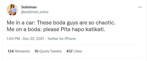 Suleiman suleiman_soloo me in a car these boda guys are so chaotic. me on a boda