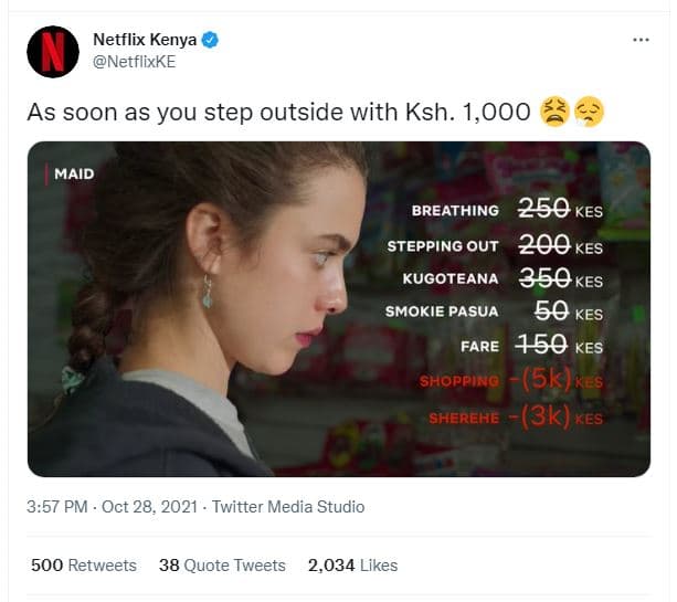 Netflix kenya netflixke as soon as you step outside with ksh. 1,000 maid breathi