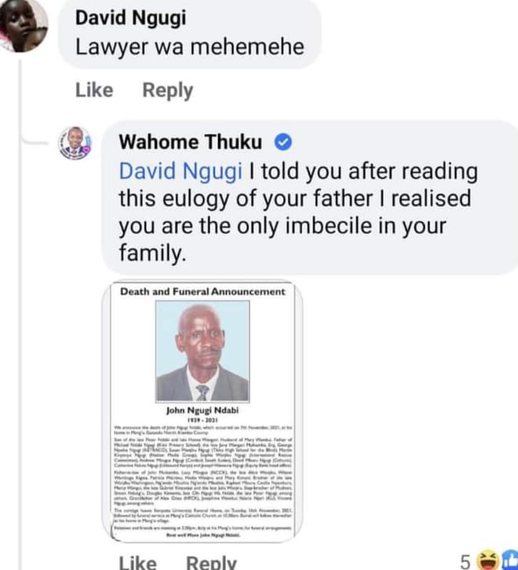 David ngugi lawyer wa mehemehe like reply wahome thuku david ngugi told you afte