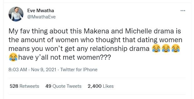 Eve mwatha mwathaeve my fav thing about this makena and michelle drama is the am