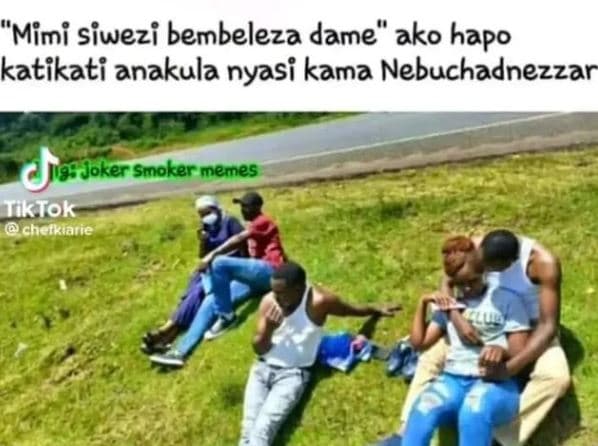 Mimi siwezi bembeleza dame ako hapo katikati anakula nyasi kama nebuchadnezzar j