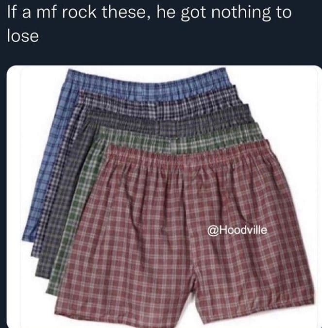 If a mf rock these, he got nothing to lose hoodville