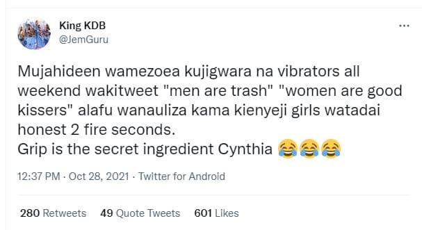 King kdb jemguru mujahideen wamezoea kujigwara na vibrators all weekend wakitwee