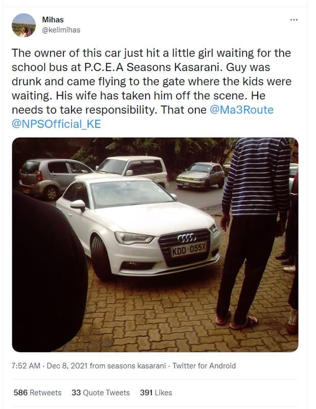 Mihas kellmihas the owner of this car just hit a little girl waiting for the sch