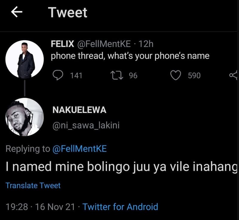 Tweet felix fellmentke 12h phone thread what's your phones name 141 9 96 590 nak