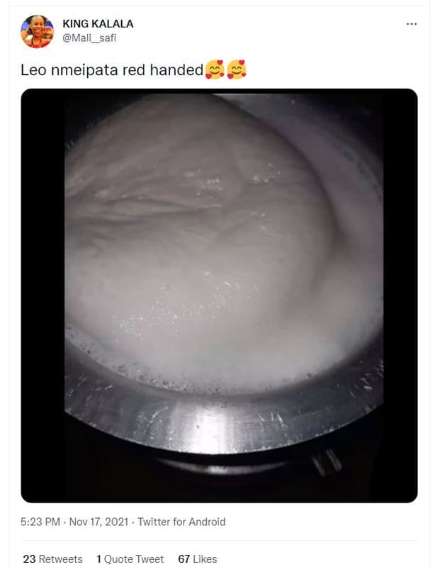 King kalala mali _safi leo nmeipata red handed 5.23 pm nov 17, twitter for andro