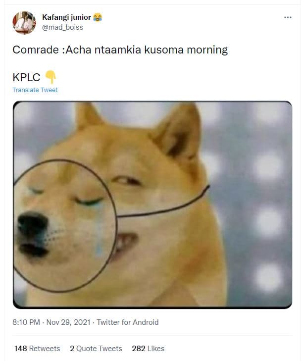 Kafangi junior mad_ boiss comrade acha ntaamkia kusoma morning kplc translate tw