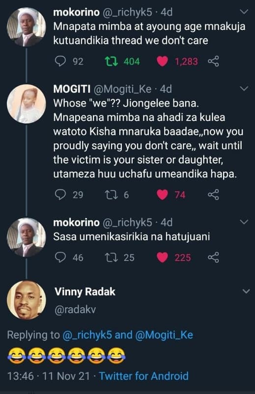 Mokorino _richyk5 4d mnapata mimba at ayoung age mnakuja kutuandikia thread we d