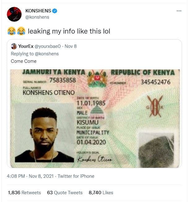 Konshens konshens leaking my info like this lol yourex yourxbaeo nov 8 replying