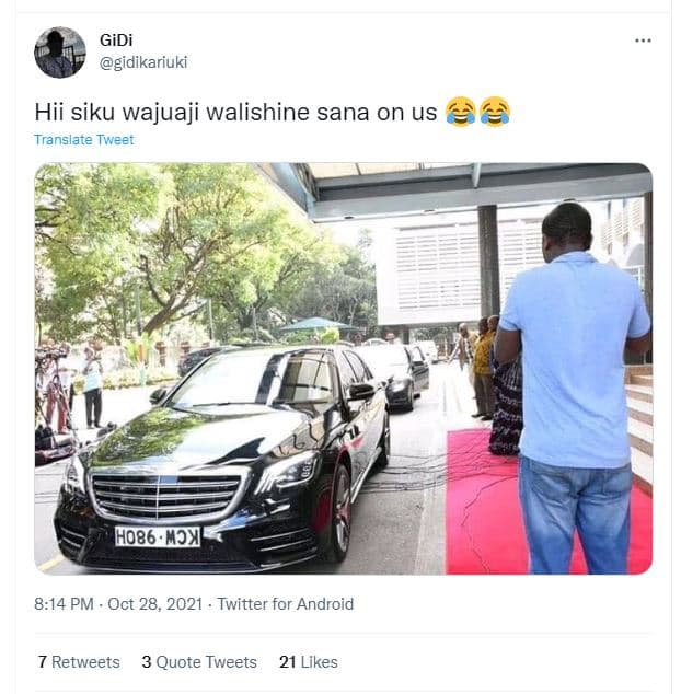 Gidi gidikariuki hii siku wajuaji walishine sana on us translate tweer h086 m24
