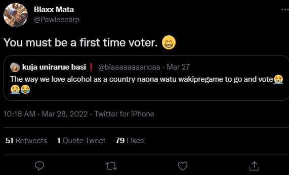 Blaxx mata pawleecarp you must be a first time voter. kuja unirarue basi biaaaaa