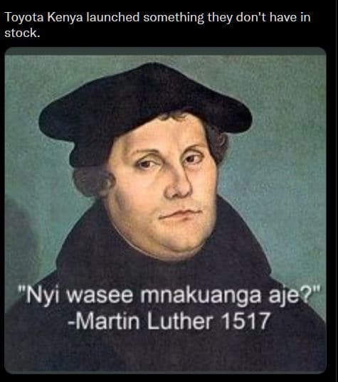 Toyota kenya launched something they don't have in stock. 'nyi wasee mnakuanga a