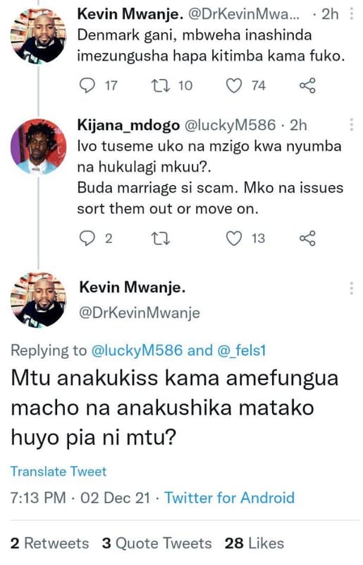 Kevin mwanje. drkevinmwa. 2h denmark gani, mbweha inashinda imezungusha hapa kit