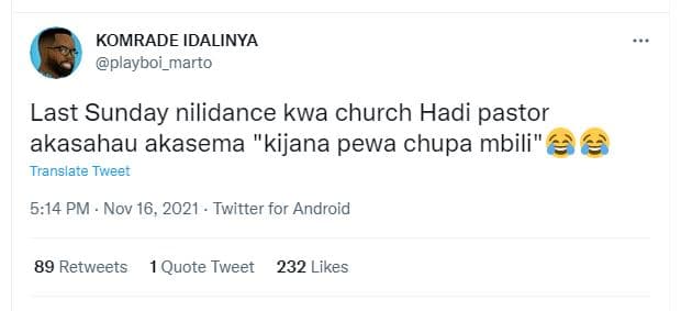 Komrade idalinya playboi_marto last sunday nilidance kwa church hadi pastor akas