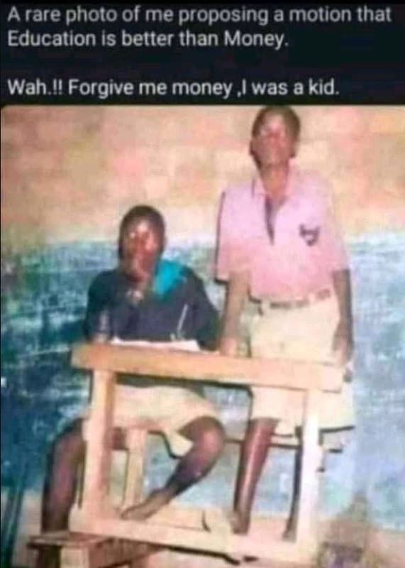 Arare photo of me proposing a motion that education is better than money wah il