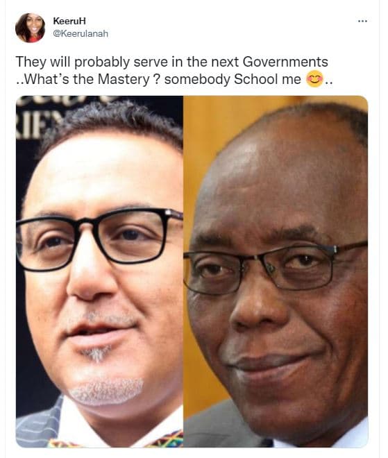 Keeruh keerulanah they will probably serve in the next governments what's the ma