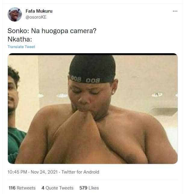 Fafa mukuru osoroke sonko na huogopa camera? nkatha translate tweet 6o0 00a 1045