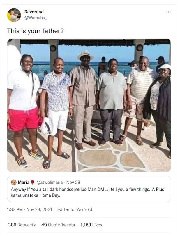 Reverend wamuhu _ this is your father? maria atwolimaria nov 28 anyway if you ta