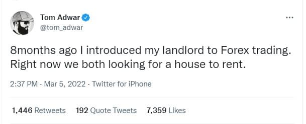 Tom adwar tom_adwar 8months ago introduced my landlord to forex trading_ right n