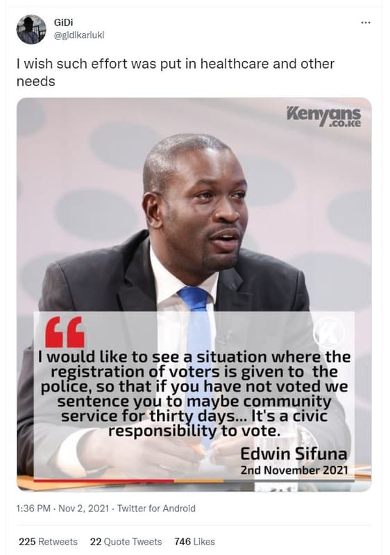 Gidi gidikariuki wish such effort was put in healthcare and other needs 'kenypgu