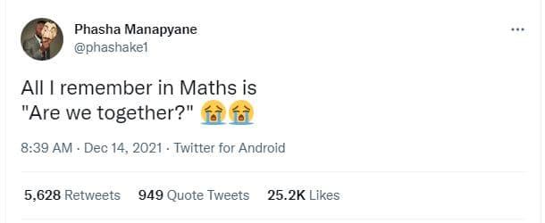 Phasha manapyane phashakel aii remember in maths is are we together? 8.39 am dec