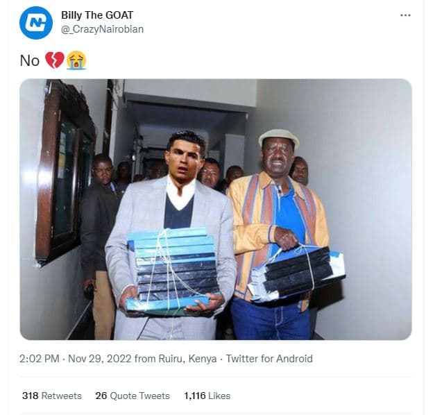 Billy the goat _crazynairobian no 2.02 pm nov 29, from ruiru, kenya twitter for