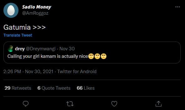 Sadlo money amroggoz gatumia translate tweet drey dreymwangi nov 30 calling your