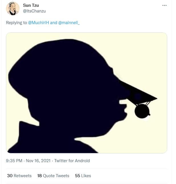 Sun tzu itschanzu replying to muchirih and mainneli_ 9.35 pm nov 16, twitter for