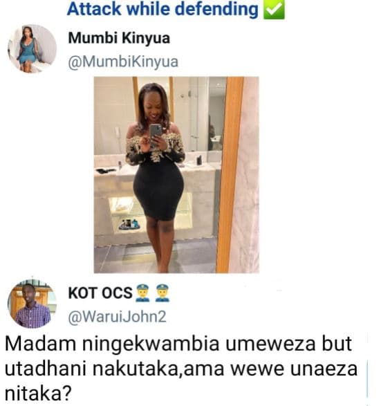 Attack while defending mumbi kinyua mumbikinyua kot ocs waruijohn2 madam ningekw